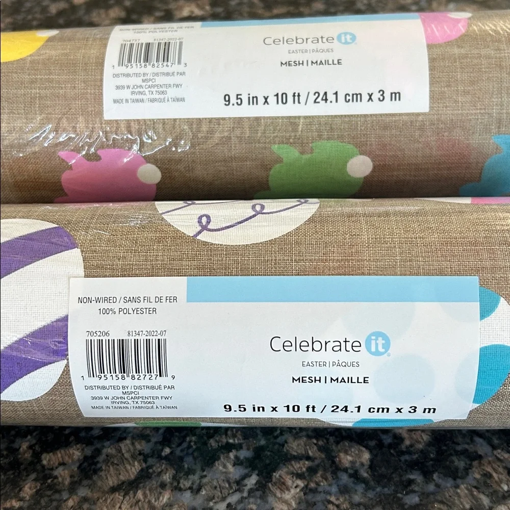 CELEBRATE EASTER MESH & WIRED RIBBON LOT OF 3 NWT